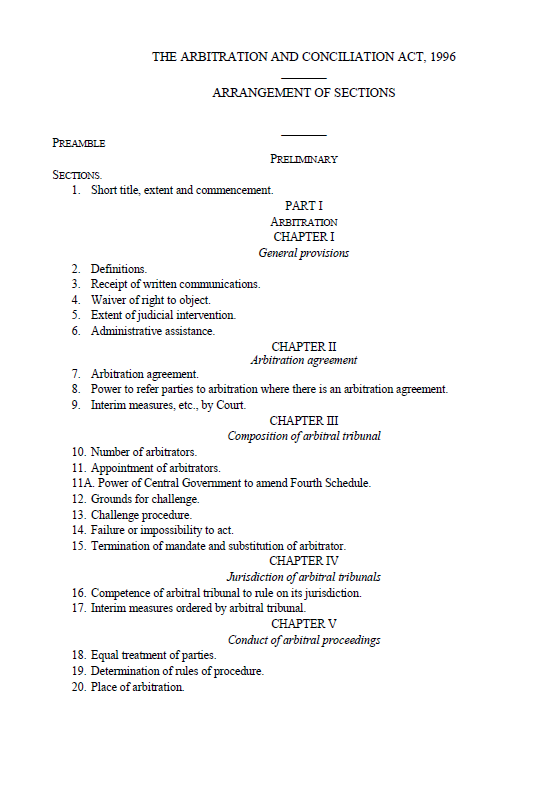 Arbitration and conciliation
