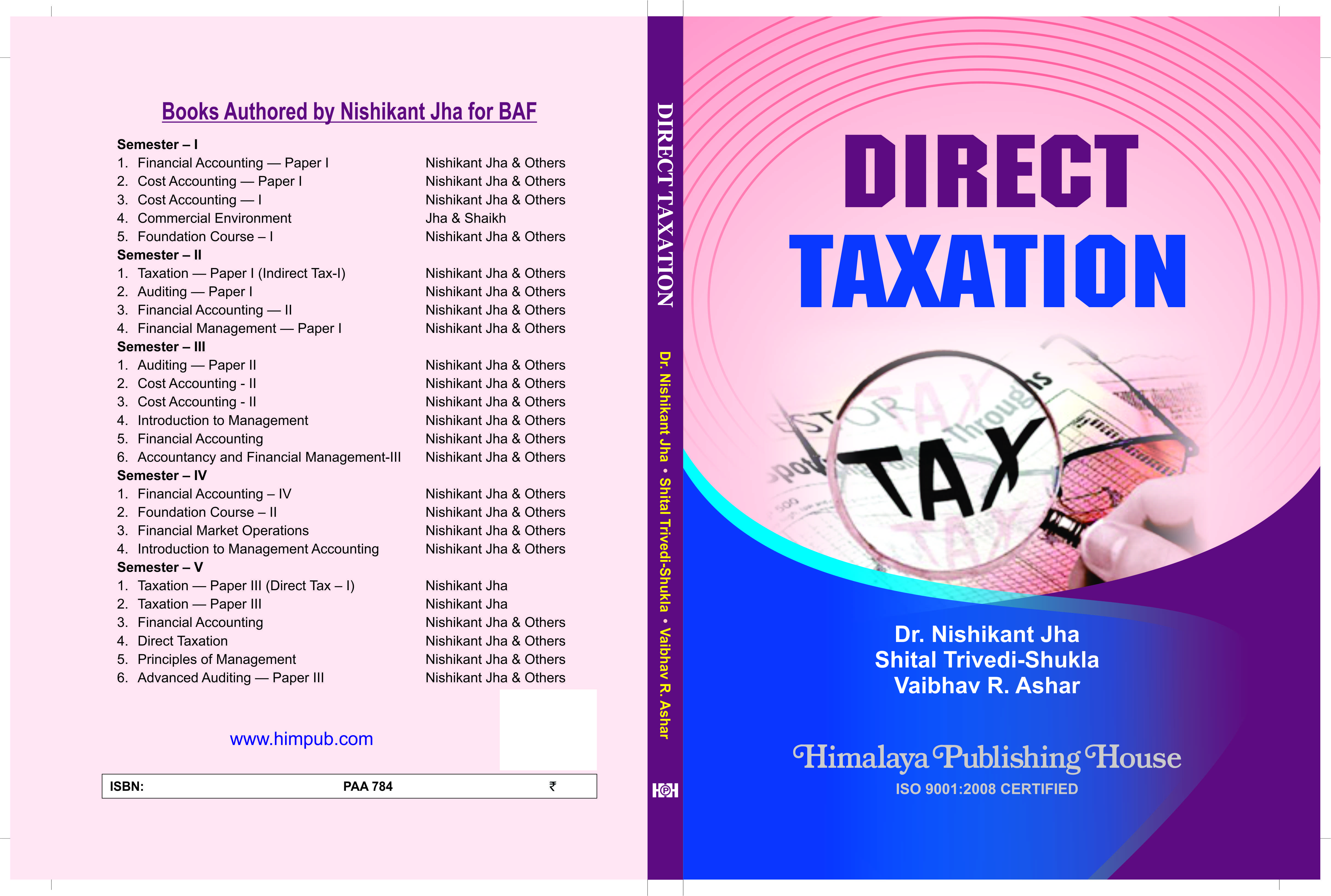 Direct Taxation - A. Y. 2021-22 for B. Com., M. Com., BAF, BMS, BBI, BFM and other U.G. & P. G. Courses