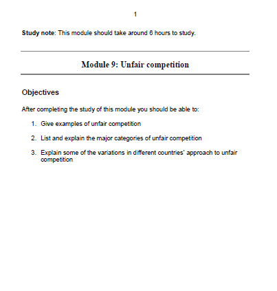 DL 101 - Unfair Competition 2006