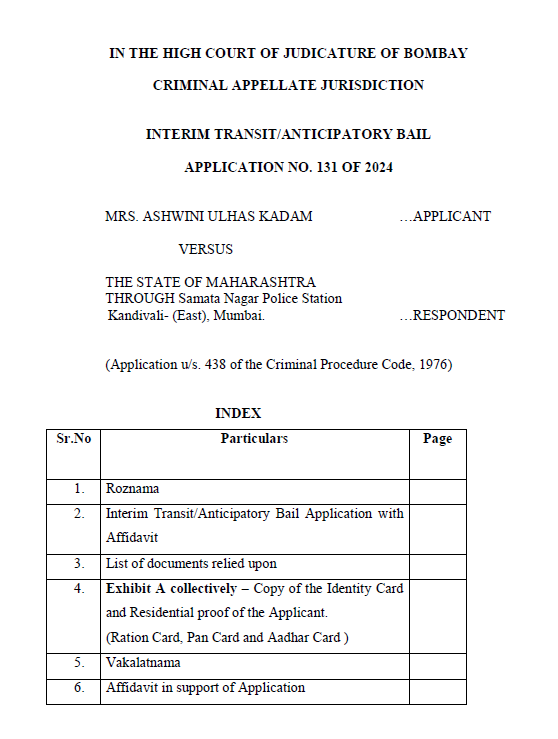 Transit Bail Application